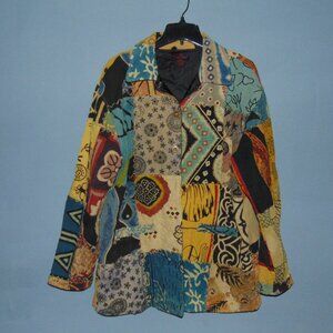 Sacred Threads 100% Cotton Patch Work Boho Women's Jacket made in India M/L